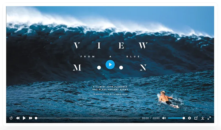 Lean Player video player showing a video with playback controls on a WordPress page
